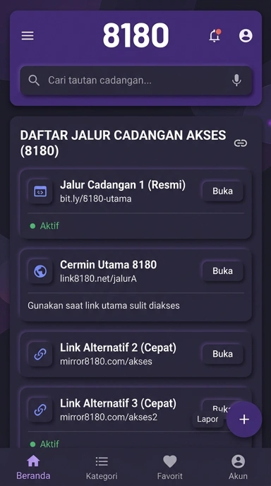 Tampilan link alternatif 8180