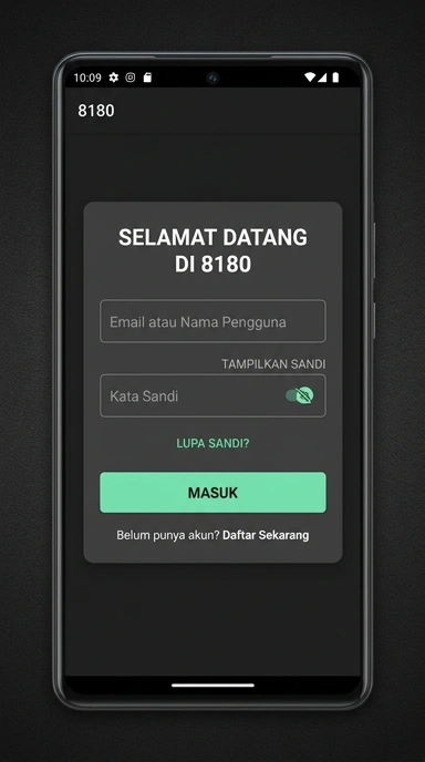 Tampilan halaman login 8180