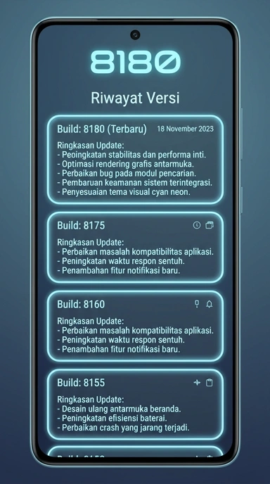 Tampilan riwayat versi 8180