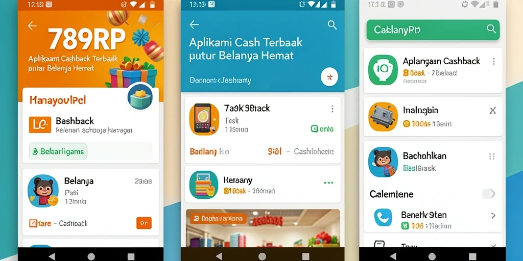 Antarmuka aplikasi 789RP menampilkan informasi cashback dengan jelas.