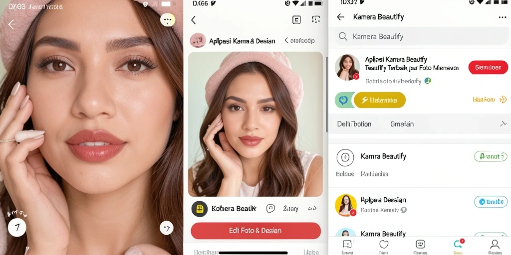 Tampilan antarmuka aplikasi Kamera Beautify IDX66 yang memukau.