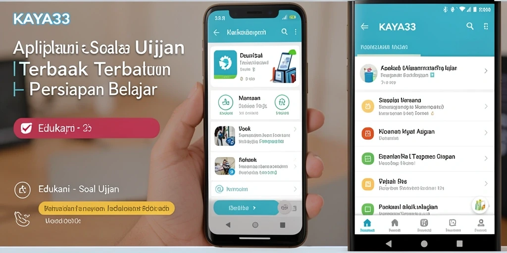 Tampilan antarmuka aplikasi KAYA33 untuk soal ujian yang interaktif.